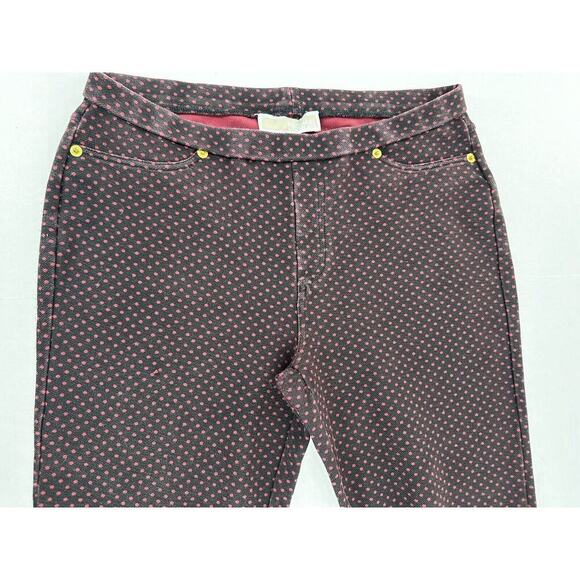 Michael Kors Pants - Michael Kors Pants Sz M Jegging Stretchy Ankle Skinny Polka Dot Pull On Burgendy